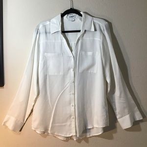Cream Button Shirt by Express Portofino